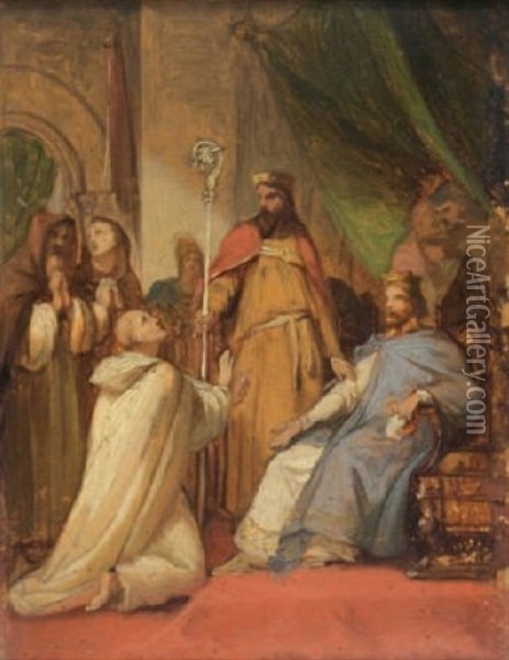Episode De La Vie De Saint Bruno Oil Painting - Theophile August Vauchelet