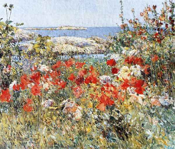 Celia thaxter's Garden, Isles of Shoals, Maine Oil Painting - Frederick Childe Hassam