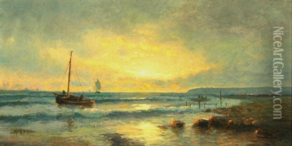 Sunset Oil Painting - Mauritz Frederick Hendrick de Haas