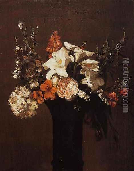 Flowers 2 Oil Painting - Ignace Henri Jean Fantin-Latour