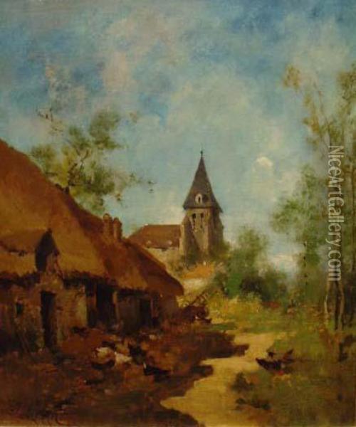 Dorfszene Oil Painting - Eugene Galien-Laloue