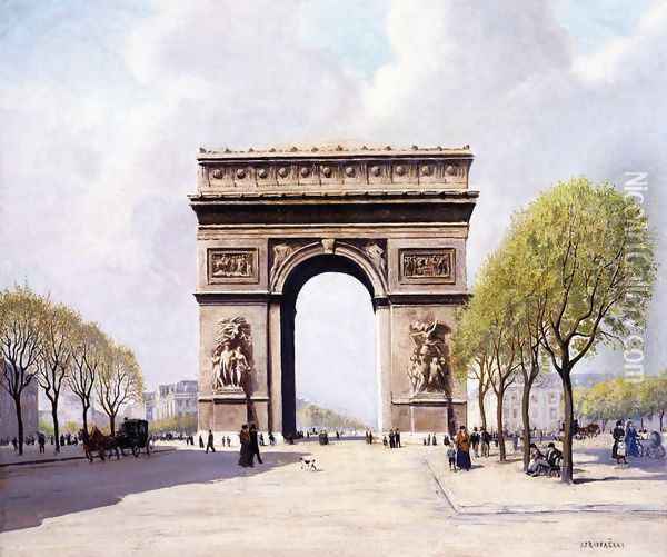 The Arc De Triomphe Oil Painting - Jean-Francois Raffaelli