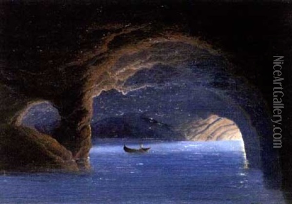 Capri Oil Painting - Johann Hermann Carmiencke