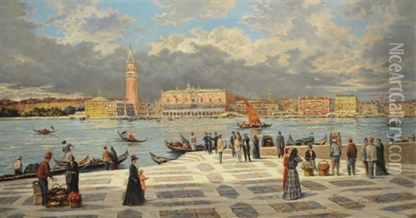 Venise Oil Painting - Franz Van Den Hove