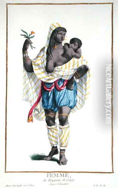A Woman of the Congo, from Receuil des Estampes, representant les Rangs et les Dignites, suivant le Costume de toutes les Nations existantes, engraved by Pierre Duflos 1742-1816 published 1780 Oil Painting - Adriaan Schoonebeek