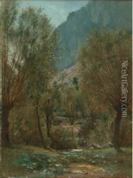 Vallee De Rossillon (dans L'ain) Oil Painting - Francois Louis Francais