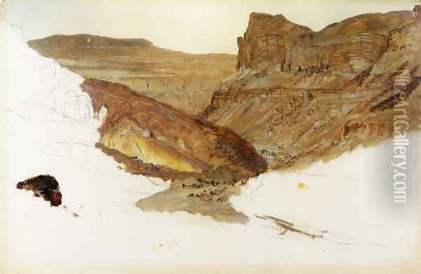 Mountain Stream, Yemen VAlley, Palestine Oil Painting - Frederic Edwin Church