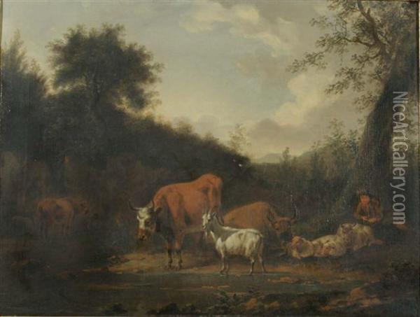 Cattle Oil Painting - Michiel Carre
