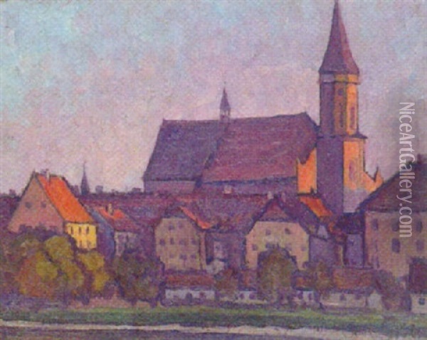 Ansicht Von Regensburg Oil Painting - Ludwig Grieb