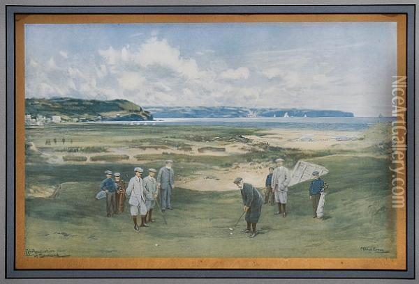 Westward Ho!, The Fourth Hole Oil Painting - Michael Brown