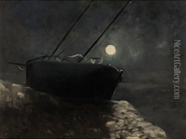 Barque Au Clair De Lune Oil Painting - Odilon Redon