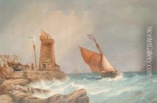 The Pier Oil Painting - Richard Henry Nibbs