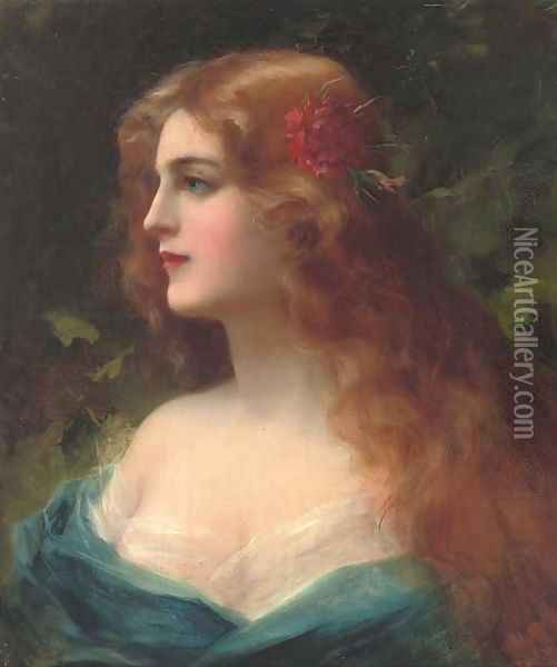 A red-haired beauty Oil Painting - Rudolphe Weisse