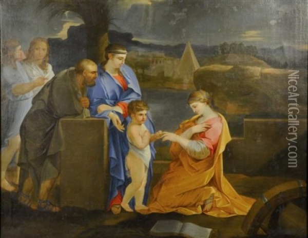 Le Mariage Mystique De Sainte Catherine Oil Painting - Sebastien Bourdon