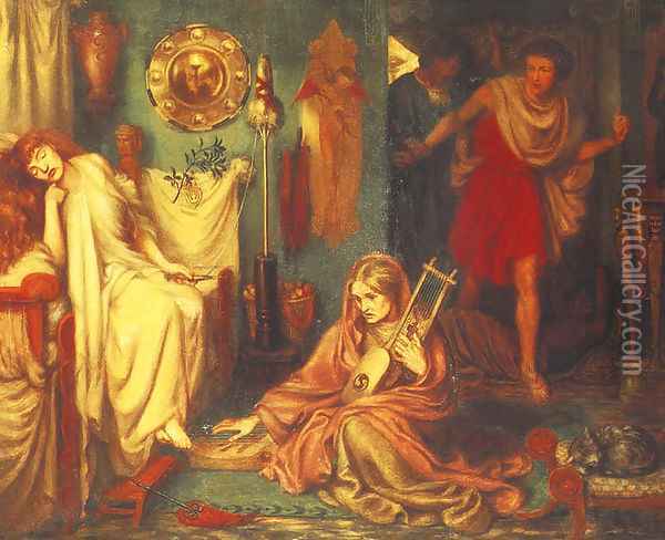 Return of Tibullus to Delia Oil Painting - Dante Gabriel Rossetti
