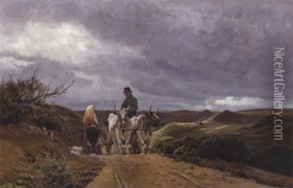Okesekaerre Pa Den Jyske Hede Oil Painting - Thorvald Simeon Niss