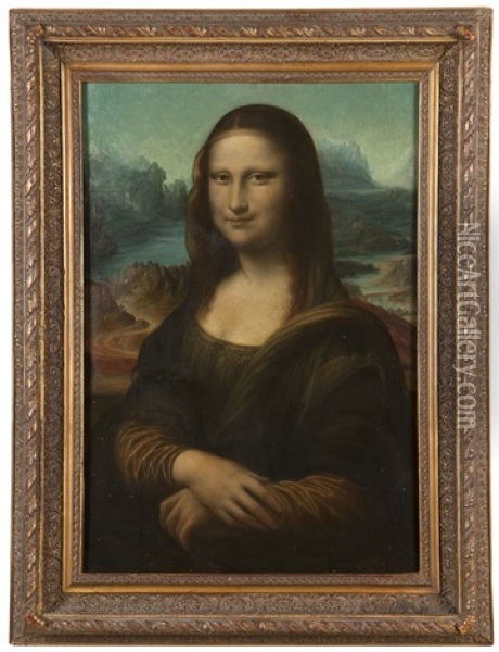 Portrait Of The Mona Lisa Oil Painting - Leonardo Da Vinci