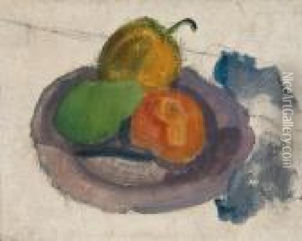 Still Life With Fruit Oil Painting - Broncia Koller-Pinell