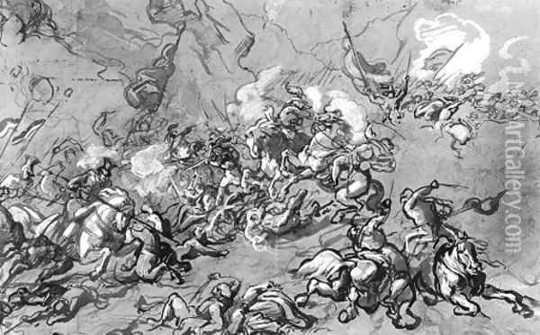 A cavalry skirmish Oil Painting - Jean-Louis-Ernest Meissonier