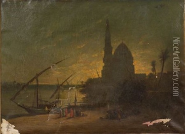 On The Nile Oil Painting - Francois Germain Leopold Tabar(t)