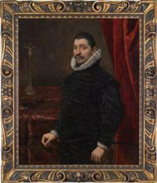 Bildnis Einesvornehmen Herrn Oil Painting - Domenico Tintoretto