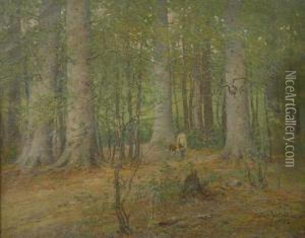 Hunting In Forest Interior Oil Painting - Cullen Yates
