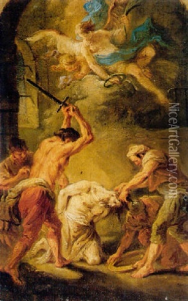 The Beheading Of Saint John The Baptist Oil Painting - Martin Johann (Kremser Schmidt) Schmidt