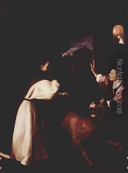The temptation of Fra Diego de Orgaz Oil Painting - Francisco De Zurbaran