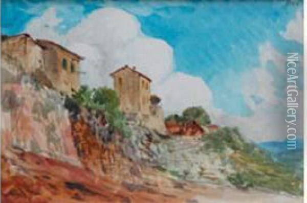 Chateauneuf De Contes Oil Painting - Alexis Mossa