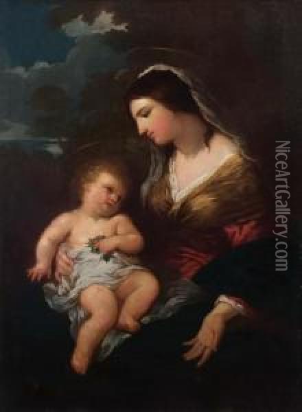 Madonna Con Bambino Oil Painting - Ciro Ferri