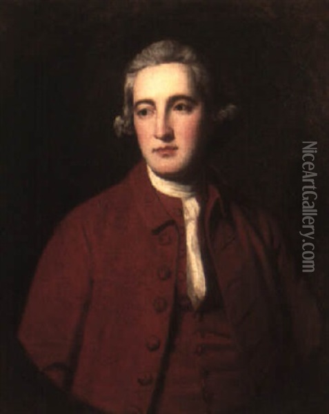Portrait Of Samuel Fox Of Derby Oil Painting - George Romney