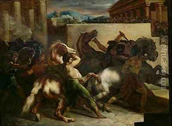 The Wild Horse Race at Rome Oil Painting - Theodore Gericault