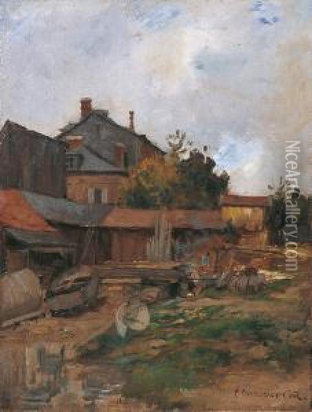 Maison Pres De La Riviere Oil Painting - Sergei Ivanovitch Svetoslavsky