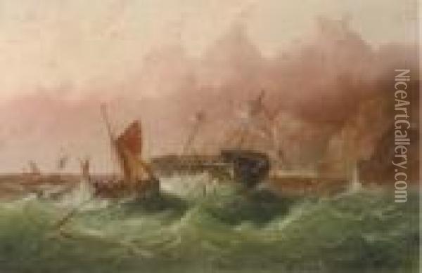The Shipwreck Oil Painting - Millson Hunt