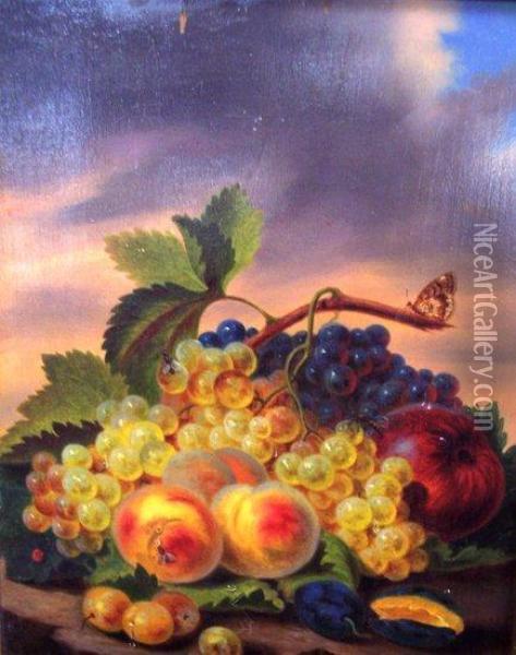 Still Life Of Fruit Oil Painting - Franz Mendel