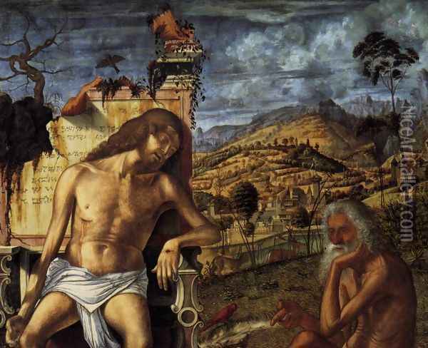 The Meditation on the Passion (detail) c. 1510 Oil Painting - Vittore Carpaccio