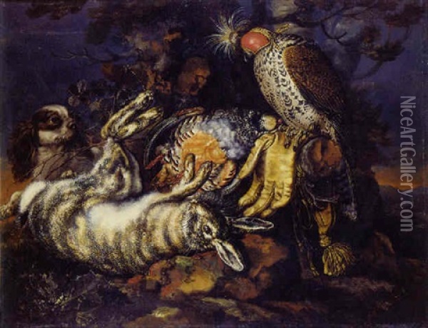 Le Fauconnier Oil Painting - Adriaen de Gryef