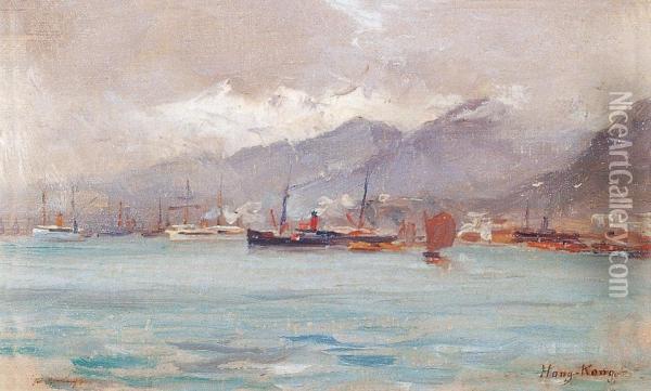 Hongkong, Shanghai And Beijing In 1894 (four Pieces) Oil Painting - Joseph Eysseric