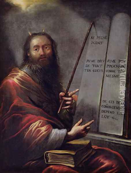 Moses and the Tablets of the Law 2 Oil Painting - Claude Vignon