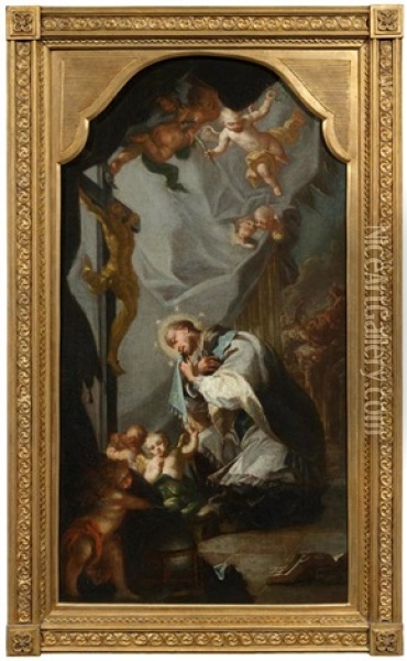 Bozzetto Mit Dem Heiligen Nepomuk Oil Painting - Michelangelo Unterberger