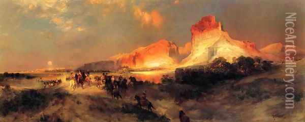 Green River Cliffs Wyoming Oil Painting - Thomas Moran