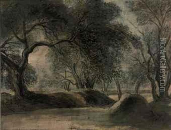 A Forest Landscape Oil Painting - Anthonie Waterloo