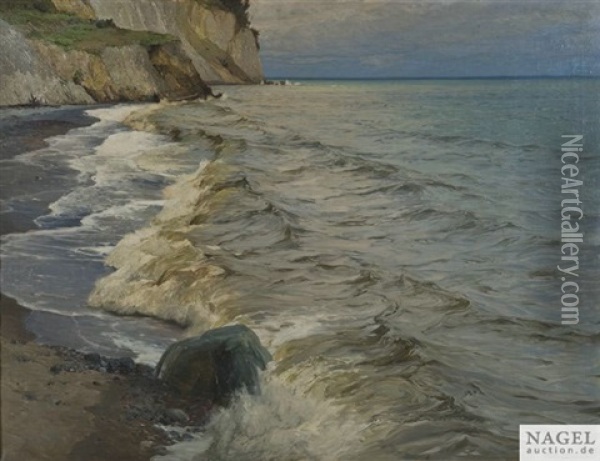 Felsige Meereskuste Oil Painting - Karl Theodor Boehme
