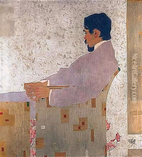 Portrait Of The Painter Anton Peschka Oil Painting - Egon Schiele