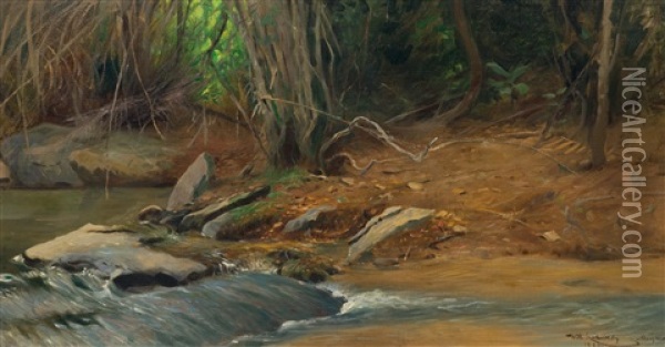 A Primeval Forest Spring Oil Painting - Wilhelm Friedrich Kuhnert