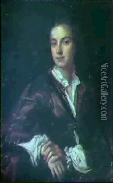Portrait De Jeune Homme En Buste Oil Painting - Michael Dahl