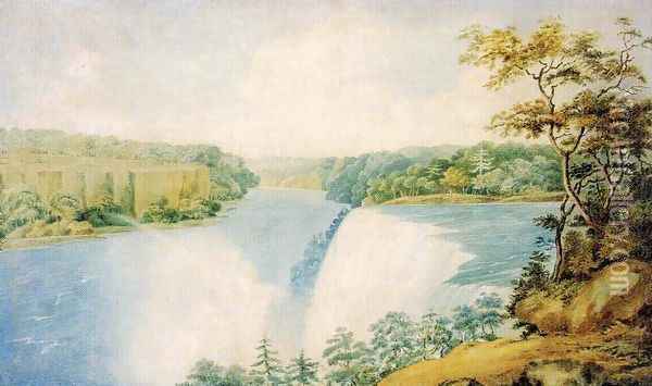 Niagara Falls from Goat Island Looking toward Prospect Point Oil Painting - Charles Fraser
