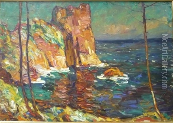 Les Roches D'or Le Trayas Oil Painting - Louis Pastour