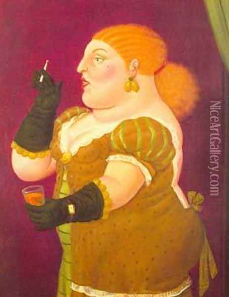 Woman in Profile 1992 Oil Painting - Fernando Botero