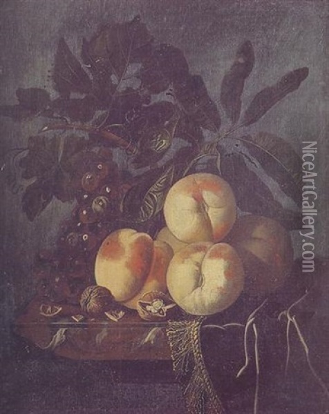 Fruits Sur Un Entablement Oil Painting - Isaac Denies